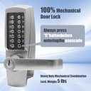 Mechanical Door Lock, Mechanical Push Button Lever Lock, Keyless Entry Commercial & Residential, Water-Proof Zinc Alloy, Easy to Install, for Garden, Yard, Garage