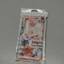 PIXIU Unique Flower Pattern Compatible with Samsung Galaxy S23 Plus case,Heavy Duty Dual Layer Shockproof Full-Body Protective Sturdy Hybrid Cute Rugged Case for Women,Girls,Kids-White/Orange (A14)