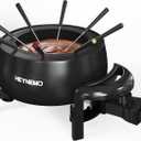 Electric Fondue Pot Set, 3 Quart Fondue Set for Melting Chocolate Cheese with 8 Color-Coded Forks, Adjustable Temp Control, 1000W Non-Stick Fondue Maker for Dessert, Broth and Oil