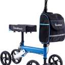 BlessReach Knee Scooter Steerable Knee Walker Deluxe Medical Scooter for Foot Injuries Adult Compact Crutches, Supports Up to 300 lbs（Blue）