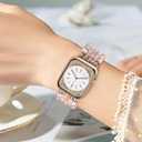 MOFREE Beaded Bracelet Compatible for Apple Watch Band 38mm/40mm/41mm/42mm(Series 10) Women,Fashion Handmade Beads Elastic Stretch Strap for iWatch Series 10/9/8/7/SE/6/5/4/3/2/5 (Pink)