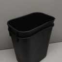 Amazon Basics Small Trash Can, Rectangular Commercial Office Wastebasket, 3 Gallon (Pack Of 2), Black (Previously AmazonCommercial brand)