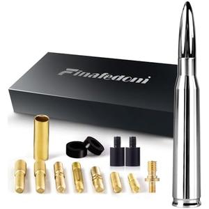 Chrome Bullet Antenna 50 Cal Bullet Car Truck Antenna Truck Accessories Silverado 1500 F150 F250 F350 Ram 1500 GMC Sierra 1500 Ranger Short Replacement Antena (Chrome, 5.5inch)