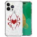 ClothxbYJ Case for iPhone 14 Pro,T1t Red Spider Heart G1 Clear Case Pattern Cute Cover Case for Girls Men Slim Thin Soft Shockproof Phone Case