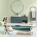 Foldable Bathtub Portable Soaking Bath Tub for adult,Ideal for Hot Bath Ice Bath with Reached Out Hands 53 inch
