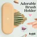 2 x Embla Makeup Brush Holder Travel Cosmetic Case Pouch, Soft Silicone Cosmetic Bag Make Up Brushes Holder with Secure Snap Closure, Travel Makeup Brush Case, Fuchsia