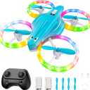 Drones for Kids With Cool Light, Kids Drone with 3D Flip, Altitude-Hold, Self-Rotation, Headless Mode, 3 Speed Modes, One-Click Take-off/Landing, Mini Drone for Beginners, IndoorLight Blue