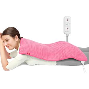 Comfytemp Extra Large Heating Pad for Back & Period, 33''x 17'' Electric Heating Pads for Neck/Shoulder, FSA Eligible Electric Throw, Mothers Day Gifts for Mom Women, Washable, Auto Shut Off, Pink