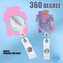 Funny Cardiac Retractable Badge Reel with ID Clip Name Tag Card Gift for Doctor Nurse Heart Anatomy Nursing Student Medical Worker Alligator Clip