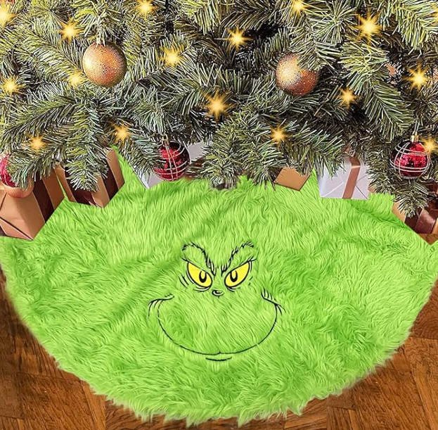 Christmas Tree Skirt, Green 48 Inch Decorations Tree Skirt