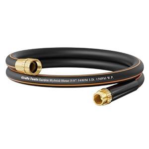 Giraffe Tools Garden Hose 6ft x 5/ 8'', Short Water Hose Heavy Duty, Lightweight, Flexible Hybrid Hose, Male to Female Fittings