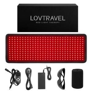 LOVTRAVEL 360pcs LED 660nm Red Light and 850nm Near Infrared Light Therapy Devices Mat Large Wearable Pads Wrap for Body Pain Relief