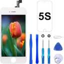 Brinonac for iPhone 5s/SE 2016 Screen Replacement White Touch Display LCD Digitizer Full Assembly Including Repair Tool and Screen Protector