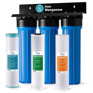 iSpring Whole House Water Filter System, Reduces Iron, Manganese, Chlorine, Sediment, Taste, and Odor, 3-Stage Iron Filter Whole House, Model: WGB32BM iSpring Whole House Water Filter System, Reduces Iron, Manganese, Chlorine, Sediment, Taste, and Odor, 3-Stage Iron Filter Whole House, Model: WGB32BM