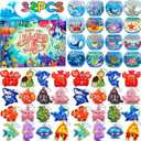 Valentines Gifts for Kids Classroom School, 32 PCS Valentines Cards for Kids with Sea Animal Pop Fidget Toys, Valentines Party Favors, Valentines for Class, Valentines Exchange Gifts for Boys Girls