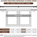 1 Diameter Matte Black Curtain Rod Itself is 30-90 Inch 2 Pack, Fit 30 to 84 Inch Windows with Heavy Duty Adjustable Telescopic RodSplicing Metal Extra Long Curtain Rods for Windows