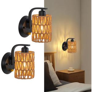 Bedroom Wall Sconces Set of Two On/Off Dimmable Switch Wall Sconce Light Hardwired Wall Lights for Living Room Nursery Room Bathroom Bedside, E26
