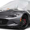 Kayme 6 Layers Car Cover Custom Fit for Mazda Miata MX-5 MX5 (1990-2025) Waterproof All Weather for Automobiles, Outdoor Full Cover Rain Sun UV Protection.Sliver (LM-Silver)