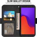 Asuwish Compatible with Tracfone BLU View 2 B130DL Wallet Case and Tempered Glass Screen Protector Flip Card Holder Stand Cell Accessories Phone Cover for BLUE View2 BLUView Two 4G LTE Women Men Black
