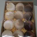 12 PCS Christmas Large Velvet Balls Ornaments 3.14In Shatterproof Brown Tree Hanging Plastic Ball Set Xmas Bulk Flocked Ornaments for Christmas Tree Home Party Wreath Decorations