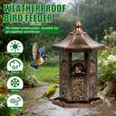 Bird Feeders for Outdoor Hanging, Metal Chew Proof Wild Bird Feeder, Squirrel Proof Birdfeeders for Outside Garden Backyard Attracting Finch (Seed is not Included)