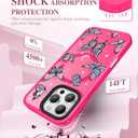 4 x GVIEWIN Magnetic for iPhone 16 Pro Max Case Compatible with Magsafe, [Screen & Camera Lens Protector] Fashion Pattern Translucent Shockproof Phone Cover for 16 Pro Max 6.9" (Starry Butterfly/Rosy)