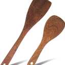 2 Pcs Wooden Spatula Set for Cooking, Flat Wooden Spatula, 13 Inches Natural Wooden Spatulas, Long Handle Flat Frying Spatulas, Cooking Utensils for Stir-Fry Pans, Non-Stick Pans, Cooking Pots