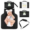 Portable Changing Pad, Waterproof Baby Diaper Mat, Foldable Travel Changing Pad With Wipes Pocket for Baby Shower