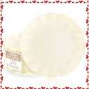 LIYH 20 Pcs 10 Inch Beige Plastic Plates Reusable - Unbreakable Plastic Scalloped Wavy Dinner Plates for Baby Shower Camping Party Outdoor Picnics Dishwasher Safe BPA Free