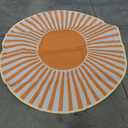 Anidaroel Round Outdoor Rugs 6ft for Patios Clearance, Waterproof Reversible Plastic Straw Patio Rug, Outside Area Rug Floor Mat for Backyard, Porch, Balcony, Pool Deck, RV Camping, Picnic(Orange,6ft)