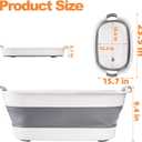 Coloch Collapsible Pet Bathtub with Water Drain Plug, Plastic Dog Bath Tub with Handle Portable Puppy Bathing Tub Space Saving Laundry Basket for Puppy, Small Dog, Cat, BPA Free, Grey