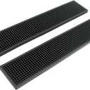 BARsics 17.5x3.5 inches Long PVC Bar Rail Mat Non-Slip Serving Spill Mat (Pack of 2)