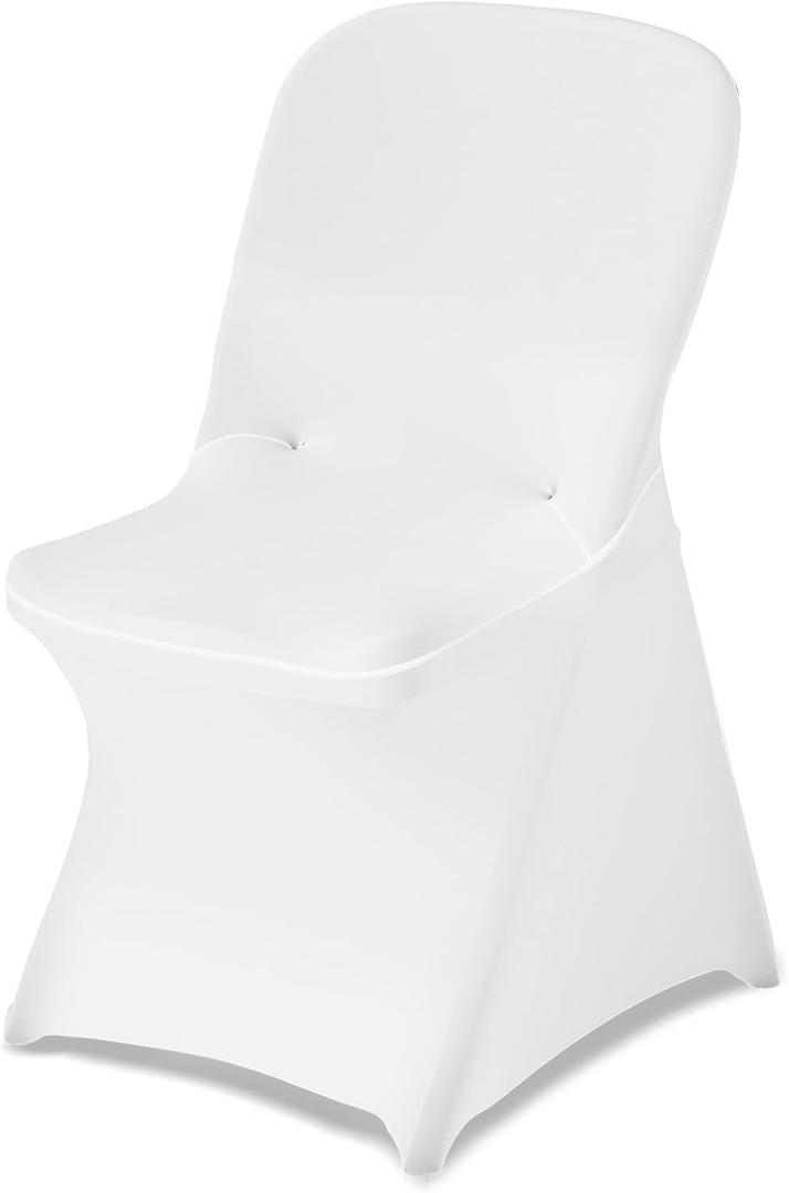 VEVOR Chair Covers, Polyester Spandex Chair Cover, Stretch Slipcovers for Wedding Party Dining Banquet Flat-Front Chair Covers (White-c-XL, 30PCS)