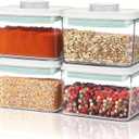 Airtight Food Storage Container Pop Containers With Lids, Bpa Free for Spaghetti Cereal Flour Rice Kitchen Organizer (500ml / 0.5qt *4)