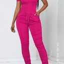 PINSV Women's 2 Piece Outfits Bodycon Lounge Wear Crop Top Stacked Pants Going Out Jogging Tracksuit Sets (L)