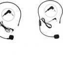 2-Pack Headset Microphone for Voice Amplifier, Teachers, Presenters - Lightweight, Adjustable Boom Mic, 3.5mm/2-Pin Compatible, Comfortable Over-Ear Design, Clear Audio for Teachers, Coaching