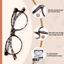 OCCI CHIARI Mens Round Reading Glasses 5x Small face Readers Lightweight Comfort Eyewear(1.0 1.25 1.5 1.75 2.0 2.25 2.5 2.75 3.0 3.5 4.0 5.0 6.0)