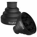 KingKam Collapsible Hair Dryer Diffuser - Travel and Easy Storage - Diffuser Attachment Fit Most Hair Dryers with Nozzle Diameter D-1.575Inch to 1.968 Inch (4-5cm) - Black