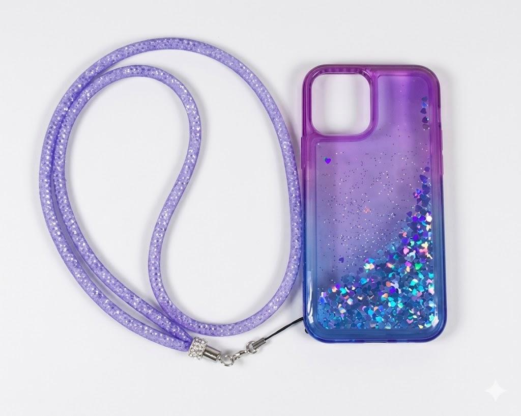 Cross Body Liquid Phone Case Quick Sand Glitter Phone Case for iPhone 13/14