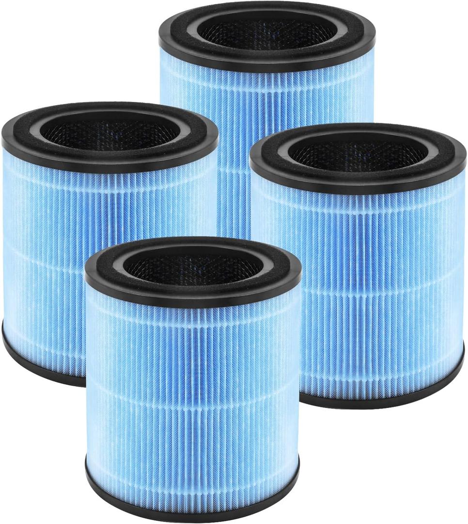 AP0601 Replacement Filter Compatible with AIRTOK AP0601 air Purifier, 4-in-1 True Air Purifier Filter, High Efficiency Activated Carbon Filter, 4 Pack 