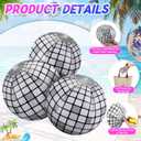 12 Pack Disco Beach Ball Inflatable 7.87" Shiny Disco Design Beach Balls for Swimming Pool Summer Games Kpop Birthday Party Supplies and Decorations