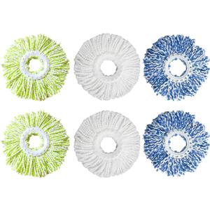 6 Pack Spin Mop Refill Pads Compatible with SIMPLI-Magic 79349 79117 979193 79229 Spin Mop Cleaning System, Part No.79161