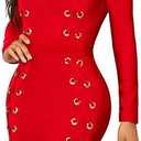 Hybrid & Company Womens Elegance V Neck Stretch Chic Bandage Dress, 1 XL