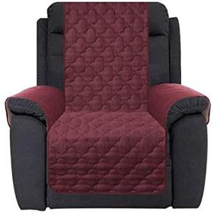CHHKON Waterproof Nonslip Recliner Cover Stay in Place, Dog Couch Chair Cover Furniture Protector, Ideal Loveseat Slipcovers for Pets and Kids (Burgundy, 30'')