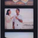 5x7 3-Opening Collage Picture Frame with Shatter-Resistant Glass & Black Wood Photo Frames for 5x7 Inch Pictures Display Made for Tabletop Stand and Wall Mounting