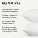 Amazon Basics Square Hypoallergenic Pillow Insert, Soft Decorative Stuffer for Sofa Bed Couch, 26 Inch, 2-Pack