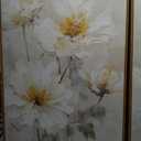 3-Pieces of Framed Modern White Daisy Floral Wall Art - Natural Beige Watercolor Wildflower Canvas Painting - Elegant and Soft Floral and Plant Art for Living Room 24"x36"