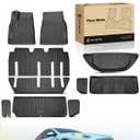 YHTAUTO Floor Mats Compatible with Tesla Model X 2022-2026, 7 Seats, TPE All Weather Car Mats Waterproof Anti-Slip Odorless Floor Liner, Interior Car Accessories