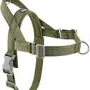 No Pull Dog Harness with Handle, Adjustable Mesh Padded Reflective Walking Harness with Front Clip for Small Medium Large Dogs Quick Fit No Escape for Training and Hiking (Ranger Green, L)