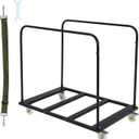 Folding Table Cart Rack, 1500 LBS Panel Dolly Cart with 5" Swivel Casters, 10 Table Capacity, Heavy-Duty Drywall Sheet Cart, Handling Wall Panel, Sheetrock, Lumber for Garage, Home, Warehouse